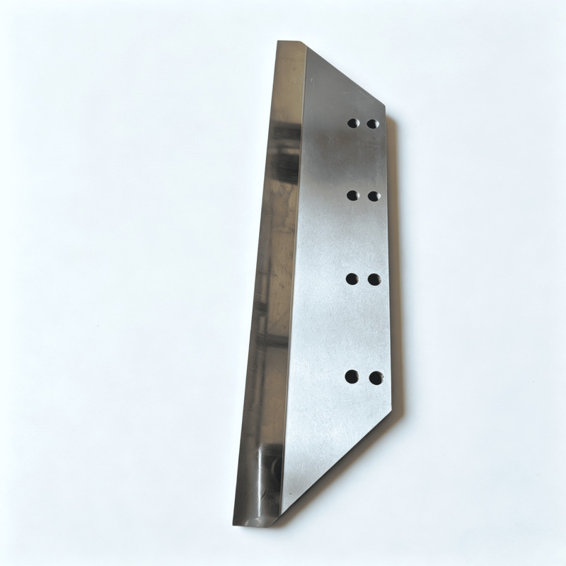 Stacked 3-knife trimmer blades with mounting holes